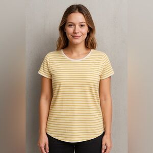 H&M Yellow & White Stripe T-Shirt - Size XL 🍋